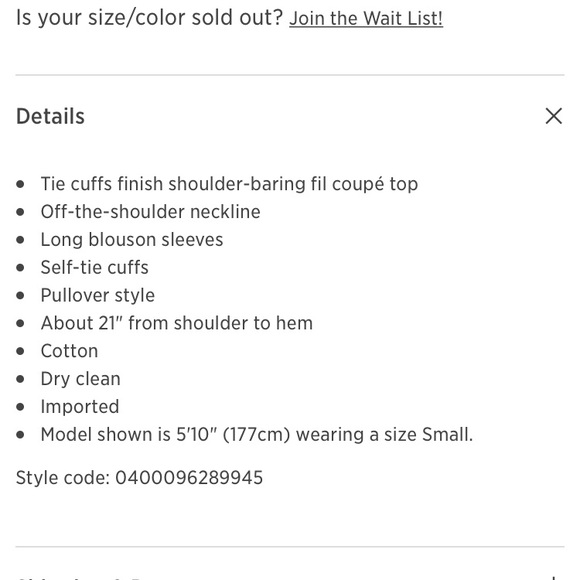 Elizabeth&James Geneva off shoulder Fil Coupé top - Picture 2 of 7